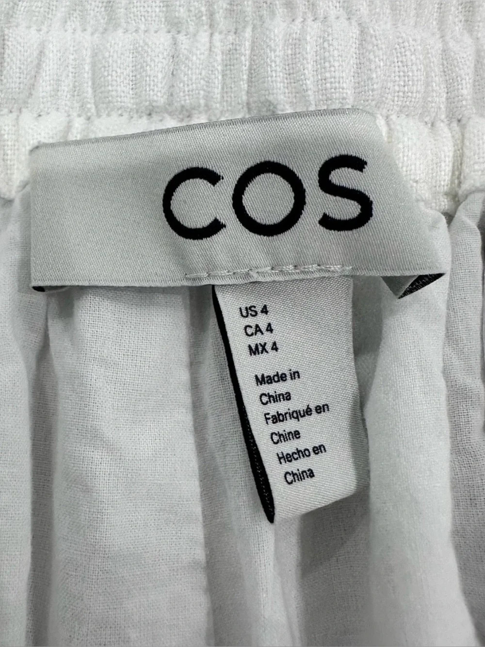 COS white linen pants S